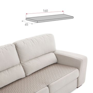 BELMARTI Vodoodbojna podloga za sedežno garnituro - topper 65 x 160cm bež