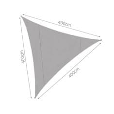 ISO Senca trikotna v obliki jadra 4 x 4 x 4 m siva