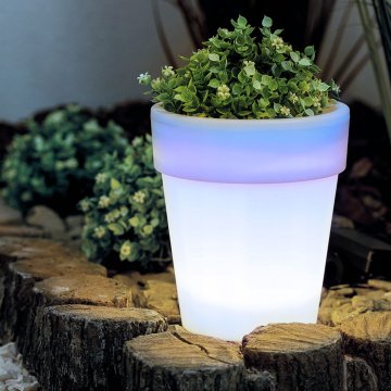 GARDEN OF EDEN Okrasni lonec za rože s solarno svetilko 4 LED 16,5 X 19cm