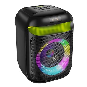hoco. Bluetooth AKU prenosni zvočnik za zabave z dvema brezžičnima mikrofonoma in RGB osvetlitvijo