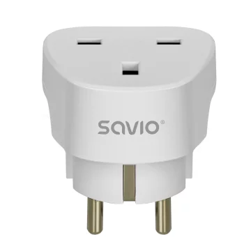 SAVIO Potovalni adapter UK v EU vtičnico