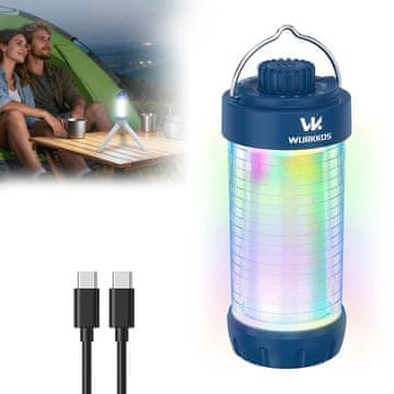 KJB Polnilna RGB kamp svetilka CL01 s funkcijo napajalnika, modra