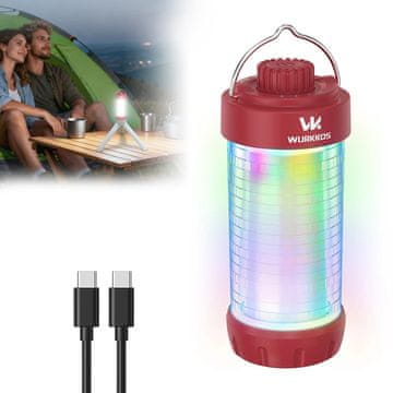 KJB Polnilna RGB kamp svetilka CL01 s funkcijo napajalnika, rdeča