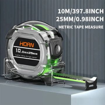 KJB Samozaporni tračni meter s fluorescentno lestvico, 10 m × 25 mm