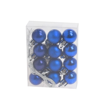 Rayher.	 Bunkice za božično drevo, 2 cm, modre, set 12