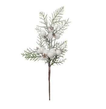 Rayher.	 Vejica z belimi jagodami, zasnežena, 20cm