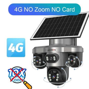 KJB Solarna zunanja kamera 4G PTZ s štirimi objektivi, izvedba brez povečave, brez kartice