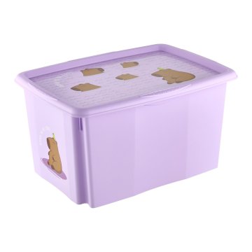 keeeper Karolina Capybara škatla za shranjevanje s pokrovom, 45l, vijolična