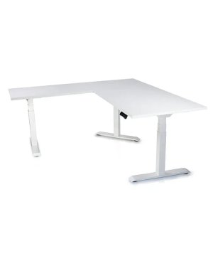Ergovision Višinsko nastavljiva miza Supra L | Barva ogrodja: Bela | Barva mizne plošče: Bela | Velikost: 180x180 (180x80, 100x60)