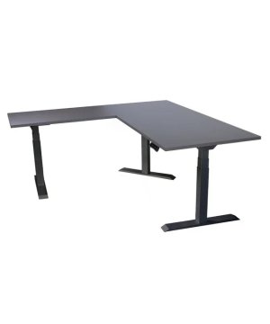 Ergovision Višinsko nastavljiva miza Supra L | Barva ogrodja: Črna | Barva mizne plošče: Antracitna | Velikost: 180x180 (180x80, 100x60)