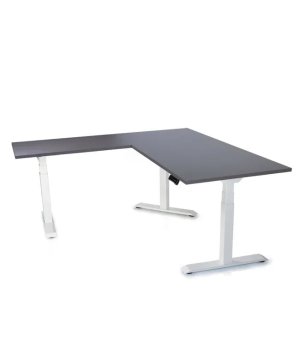 Ergovision Višinsko nastavljiva miza Supra L | Barva ogrodja: Bela | Barva mizne plošče: Antracitna | Velikost: 180x180 (180x80, 100x60)