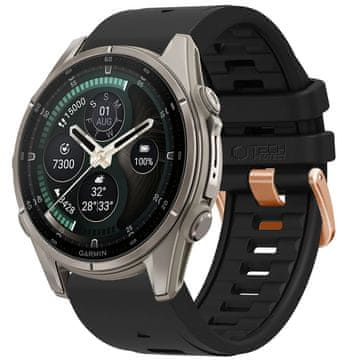 Tech-protect Silicone pašček Garmin QuickFit 20mm, black