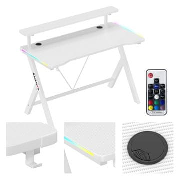 Huzaro Igralna miza Hero 1.9 RGB 120 cm | Barva: Bela