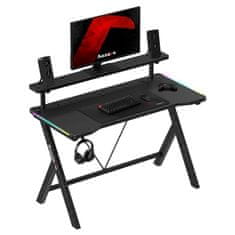Huzaro Igralna miza Hero 1.9 RGB 120 cm | Barva: Črna