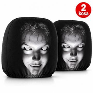 Netscroll Strašljiva prevleka za avtomobilski vzglavnik Ghost Face, 2 kosa, GhostFace