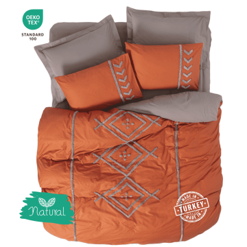 Cottonbox Posteljnina 200x220 cm LIYA – COTTON BOX, 100% bombaž Ranforce, tafting detajli, 4x vzglavnik, rjuha 240x260 cm