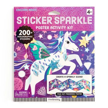 Mudpuppy Komplet bleščečih nalepk s prizoriščem Magic Unicorns