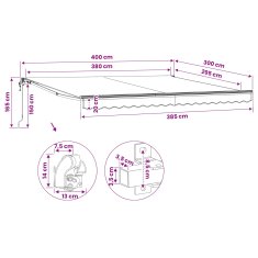 Vidaxl Zložljiva tenda z motorjem 400 cm krem