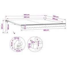 Vidaxl Zložljiva tenda z motorjem 400 cm antracit