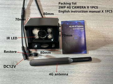 KJB Zunanja varnostna kamera 4G LTE/Wi-Fi, 2 MP, objektiv 3,6 mm
