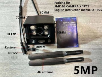 KJB Zunanja varnostna kamera 4G LTE/Wi-Fi, 5 MP, objektiv 3,6 mm