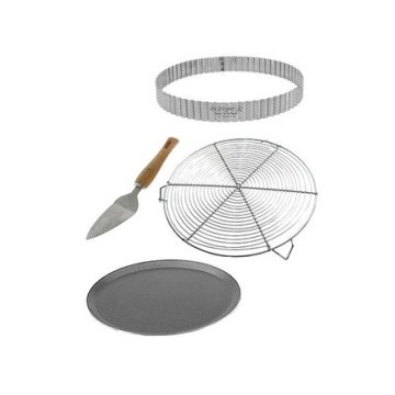 de Buyer Pekač 3030.00, HOMEBAKING box: round molds, perforated ring, baking sheet, grid and spatula