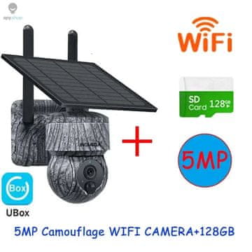 KJB Solarna zunanja PTZ kamera Wi-Fi, 5 MP, 128 GB