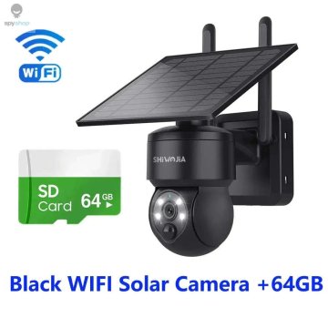 KJB Solarna zunanja PTZ kamera Wi-Fi, črna, 64 GB