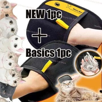KJB Rokavice za čiščenje pasje dlake, basics 1 + new 1