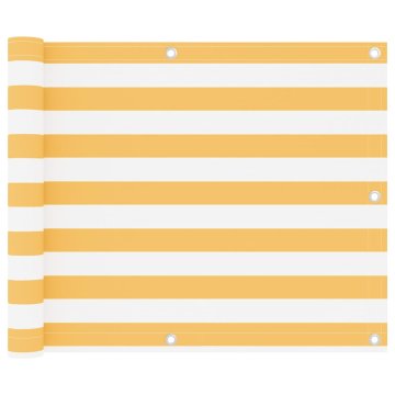 Vidaxl Balkonsko platno belo in rumeno 75x300 cm oksford blago