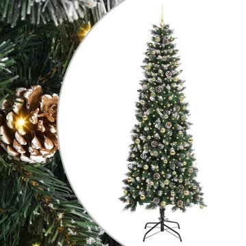 Vidaxl Umestno božično drevo Zelena 240 cm PVC, plastika in jeklo