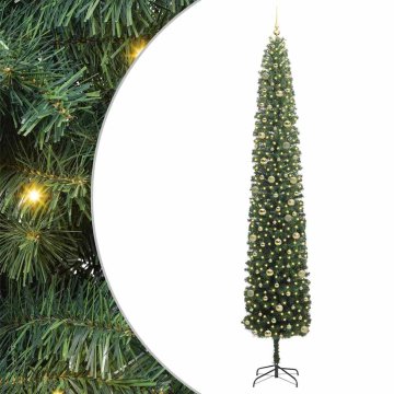 Vidaxl Umestno božično drevo Zelena 300 cm PVC in Jeklo in Plastika