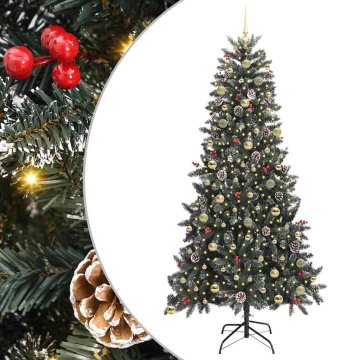 Vidaxl Umestno božično drevo Zelena 240 cm PVC, plastika in jeklo