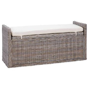 Vidaxl Klop s prostorom za shranjevanje GENDT Siva 110 x 40 x 50 cm
