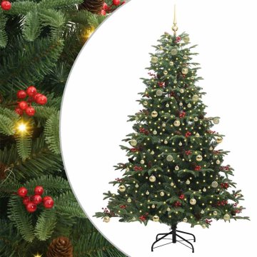 Vidaxl Umestno božično drevo Zelena 240 cm PVC, kovina in plastika