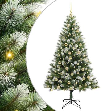 Vidaxl Umetna zložljiva božična jelka s snežno oblogo 180 cm