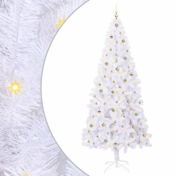 Vidaxl Umestno božično drevo med 300 LED Bela 240 cm PVC in jeklo
