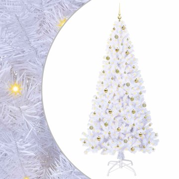 Vidaxl Umestno božično drevo med 300 LED Bela 240 cm PVC in jeklo