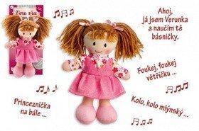 Teddies Plišasta punčka Verunka, ki govori slovensko, 20 cm, na kartici