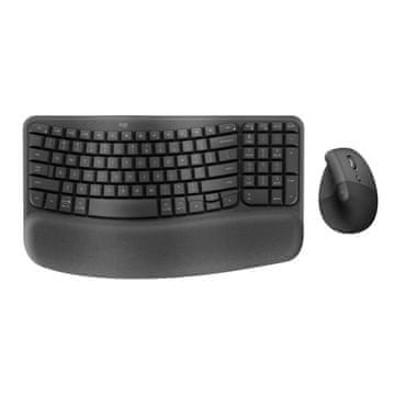 Logitech Wave Keys and Lift Combo črna slo tisk brezžična tipkovnica + miška