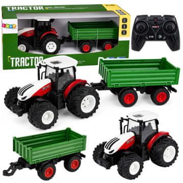 slomart LEAN TOYS Traktor RC z izmetno prikolico 1:24, luči in zvok