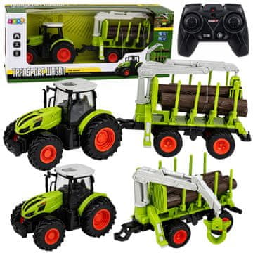 slomart LEAN TOYS Traktor RC gozdarski z vitlom 1:24, LED luči
