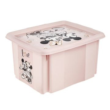 keeeper Karolina Minnie Mouse škatla za shranjevanje s pokrovom, 24l, roza