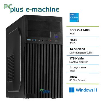 PCplus E-MACHINE računalnik, Intel Core i5-12400, 16GB, SSD1TB, W11H
