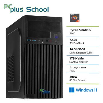 PCplus SCHOOL računalnik, AMD Ryzen 5 8600G, 16GB, SSD1TB, W11PRO EDU