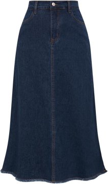 Ženska jeans krilo vintage A-line visok pas modro z nepodvihanim surovim spodnjim robom iz mehkega jeansa za službo nakupe in srečanja s prijatelji Velikost L nežno pranje v hladni vodi