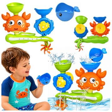 slomart LEAN TOYS Igrača za kopanje rak, kit, vodni slap, kolo na vodo, priseski