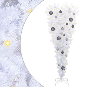 Vidaxl Umestno božično drevo med 150 LED Bela 120 cm PVC in jeklo
