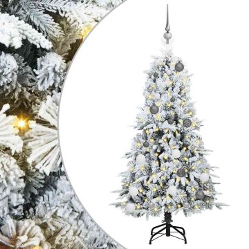 Vidaxl Umetno Zložljivo Božično Drevo z stojalom Bela 150 cm PE in PVC