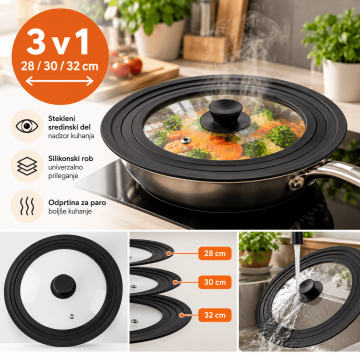 Ruhhy Univerzalna pokrovka 3 v 1 – ena pokrovka za tri velikosti 28/30/32 cm